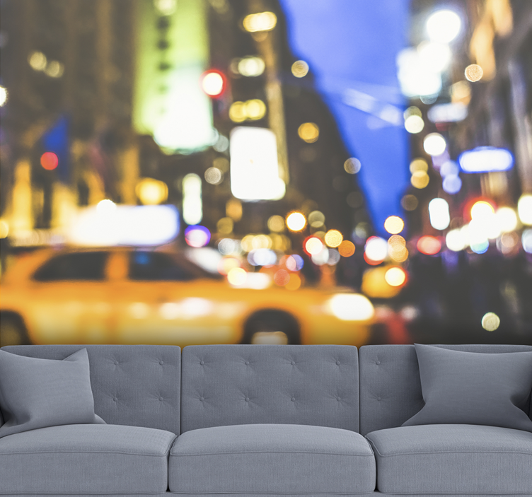 Kiireinen kaupunkiyö kaupunki valokuvatapetti - Tenstickers