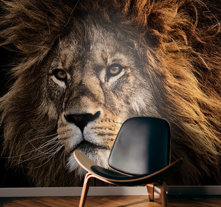 Leijona majesteettinen taideteos valokuvatapetti - Tenstickers