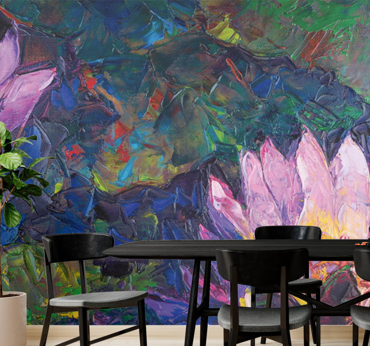 Lootuskukka abstrakti valokuvatapetti - Tenstickers