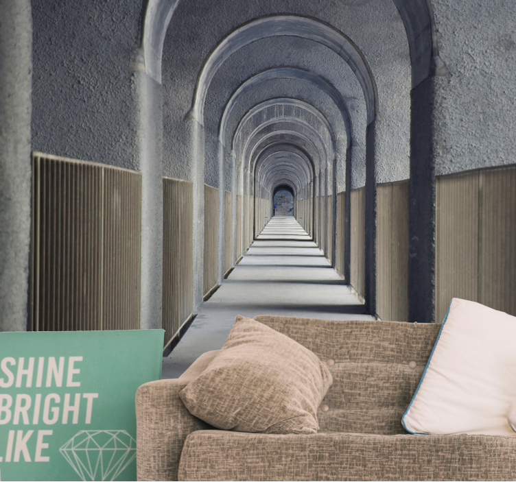 Loputon holvikäytävä perspektiivi 3D valokuvatapetti - Tenstickers