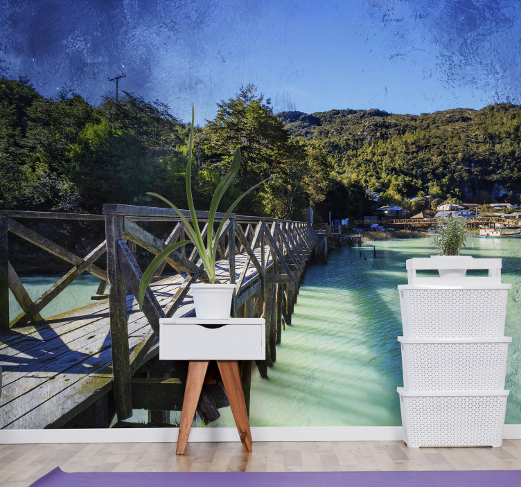 Luonnonkaunis rannikkopolku maisema valokuvatapetti - Tenstickers