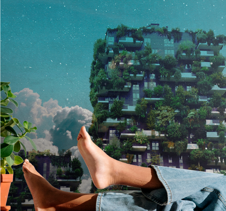 Luonto valokuvatapetti vihreä pystysuora puutarha - Tenstickers