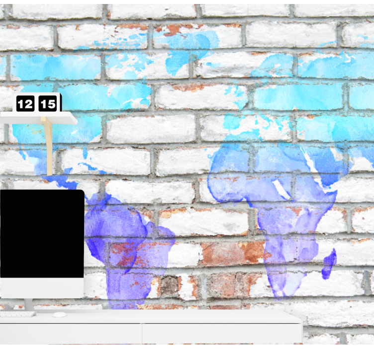 Maailmankartta pala maailmankartta valokuvatapetti - Tenstickers