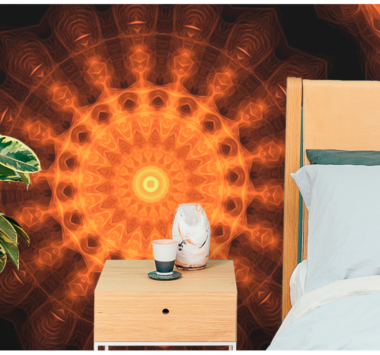 Maalattu auringonnousu mandala valokuvatapetti - Tenstickers