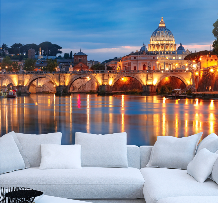 Madrid valokuvatapetti pietarinkirkko hämärässä - Tenstickers