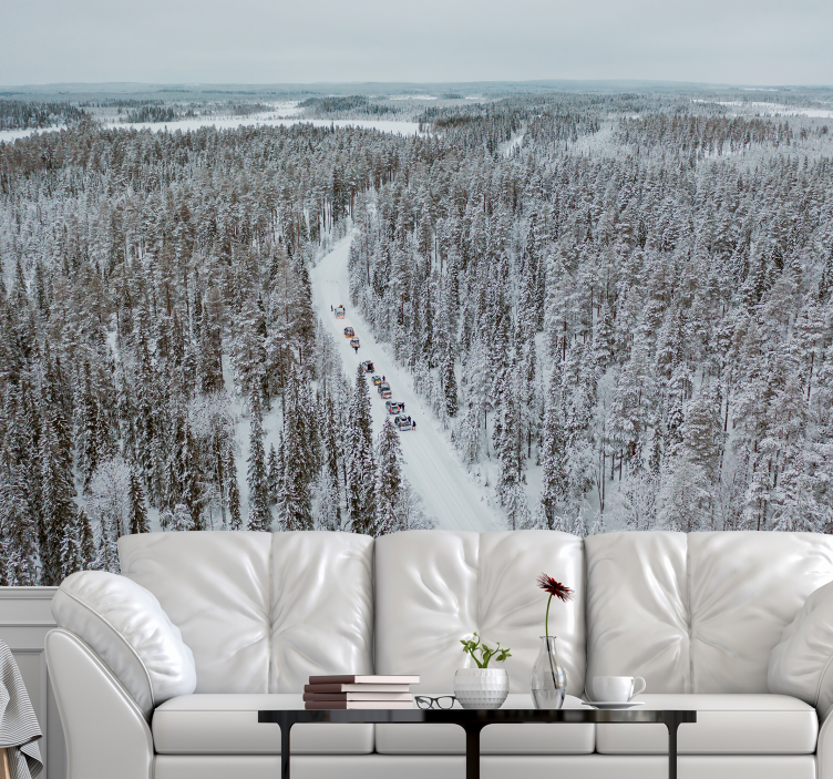 Maisema lumiseinämaalaus valokuvatapetti luonto - Tenstickers