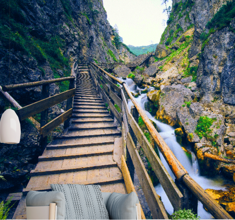 Maisemallinen vuoripolku valokuvatapetti - Tenstickers