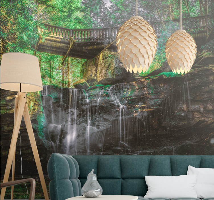 Maisemavesiputousvalokuvatapetti - Tenstickers