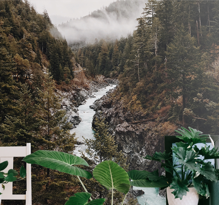 Majesteettinen joki maisema luonto valokuvatapetti - Tenstickers