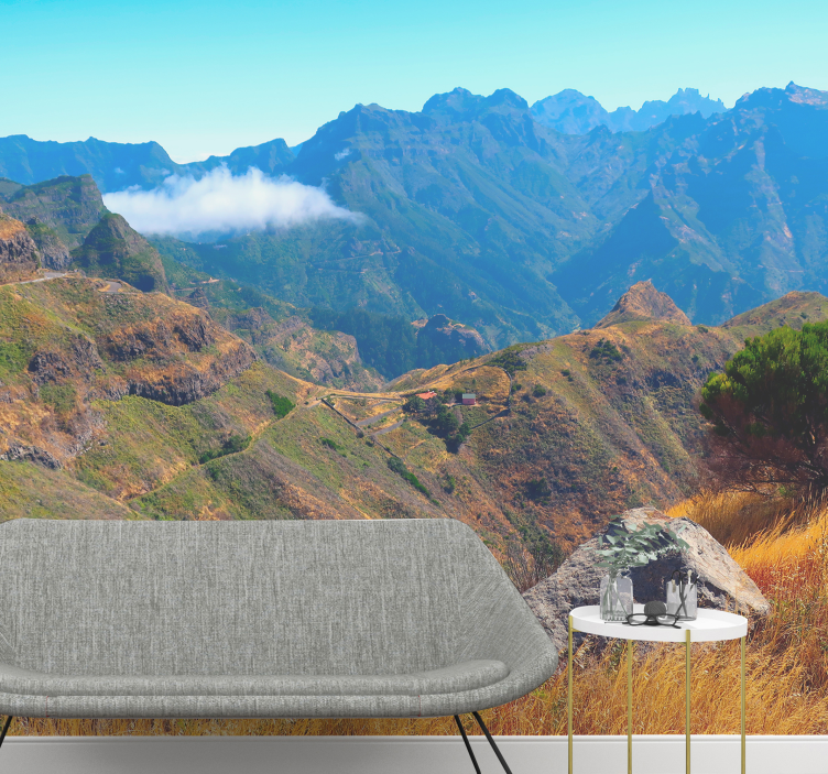 Majesteettinen näkymä vuori valokuvatapetti - Tenstickers