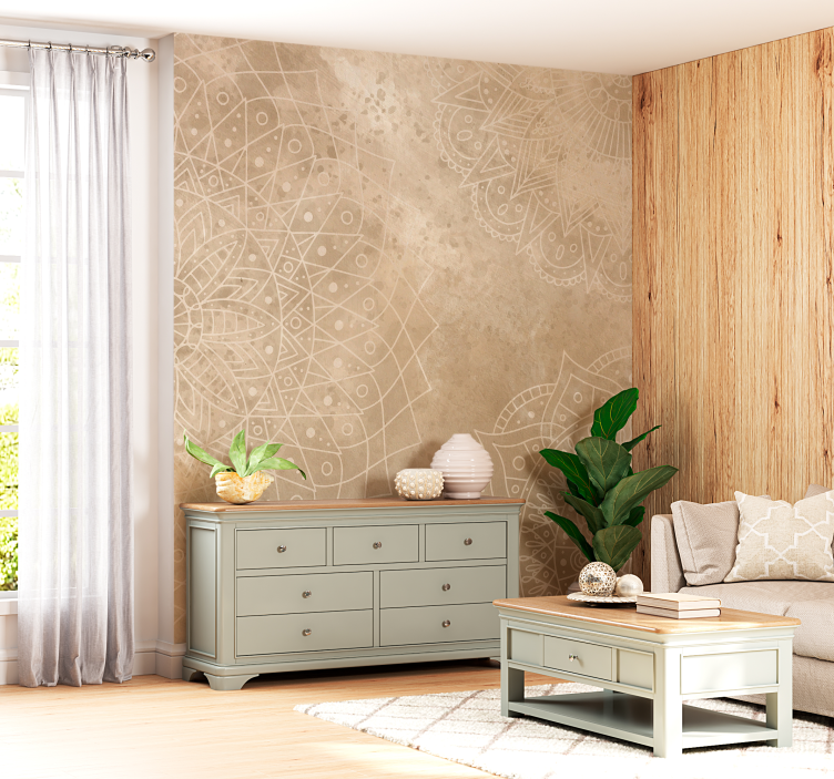 Mandalas vintage olohuone valokuvatapetti - Tenstickers