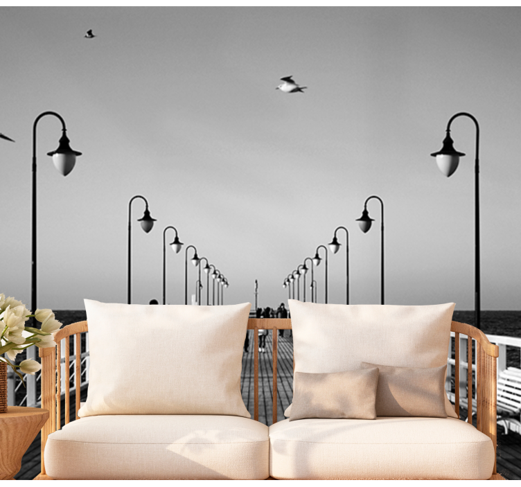 Merenrantalaiturin kävelyretki kaupunki valokuvatapetti - Tenstickers