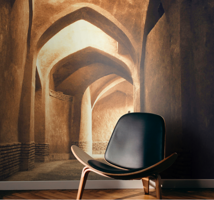 Muinaiset holvikäytävät maisema valokuvatapetti - Tenstickers