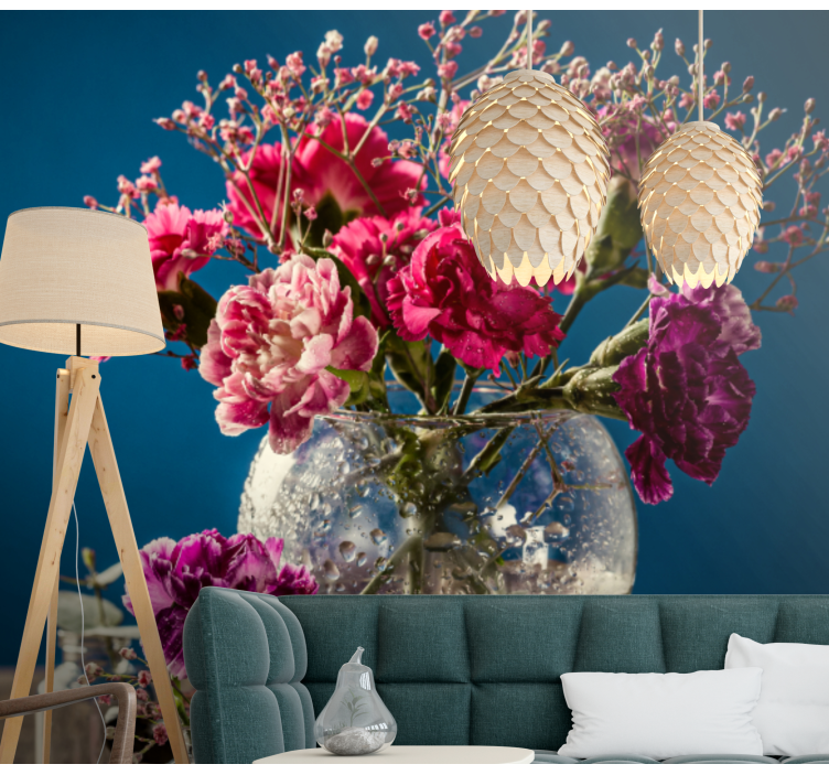 Neilikka lasissa Muut kukat valokuvatapetti - Tenstickers