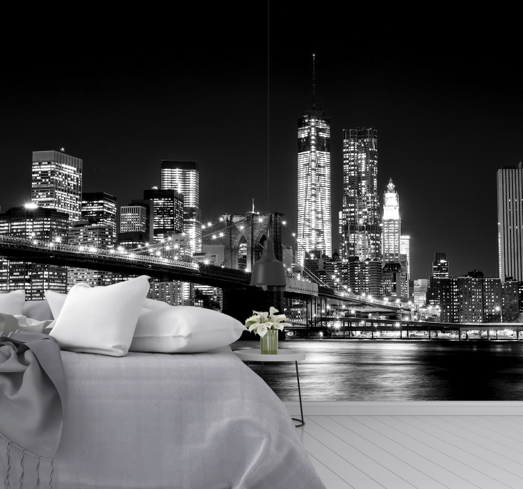 New york itä joki new york valokuvatapetti - Tenstickers