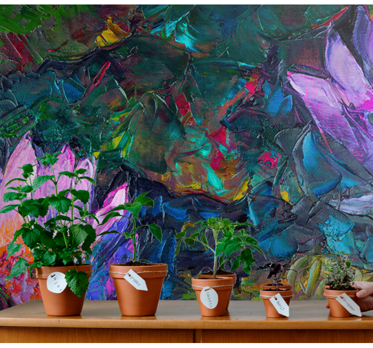 öljymaalaus lotus Muut kukat valokuvatapetti - Tenstickers