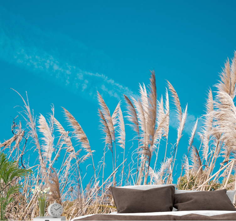 Pampasheinä rauha kukka valokuvatapetti - Tenstickers