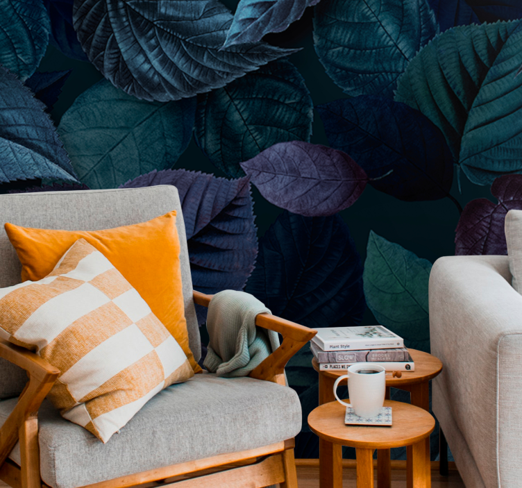 Pehmeät lehtikuviot luonto valokuvatapetti - Tenstickers