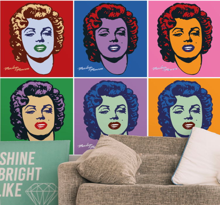 Pop art marilyn monroe valokuvatapetti kaupunki taide - Tenstickers