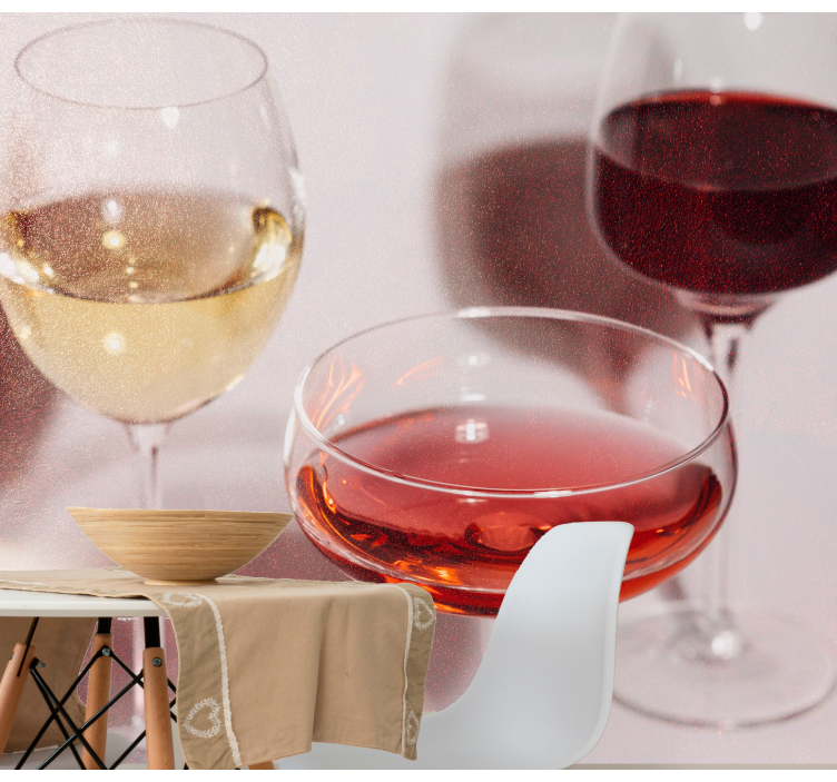 Punainen, valkoviini ja rosé keittiö valokuvatapetti - Tenstickers