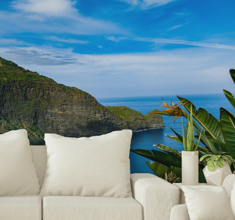 Rannikkovuoren maisema valokuvatapetti - Tenstickers