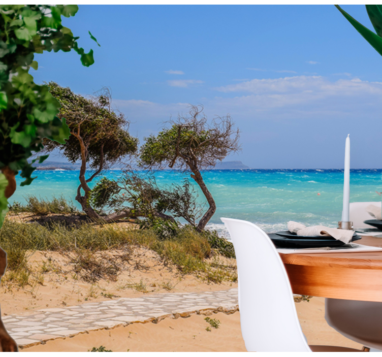 Rauhallinen kohtauspolku meri valokuvatapetti - Tenstickers