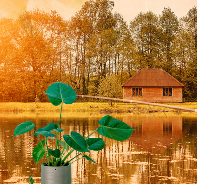 Rauhallinen näkymä järvelle maisema valokuvatapetti - Tenstickers