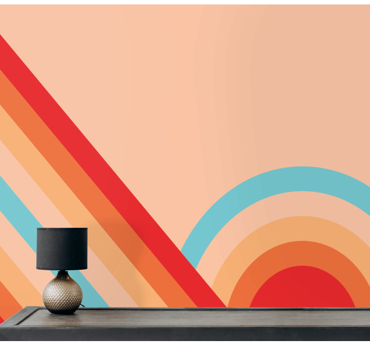 Retro geometriset kuviot valokuvatapetti - Tenstickers