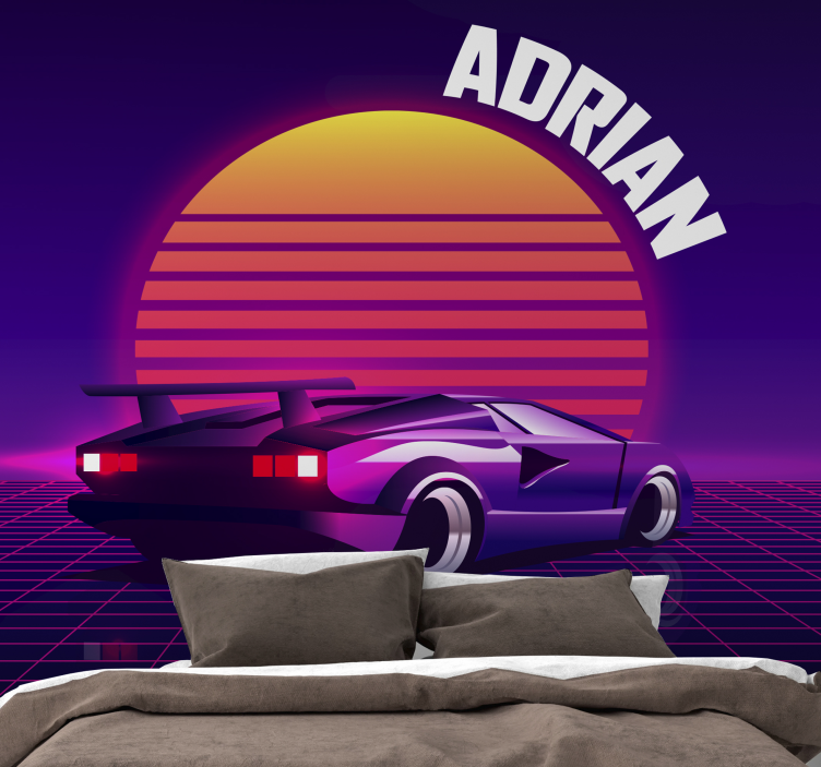 Retro kilpa-auto valokuvatapetti - Tenstickers