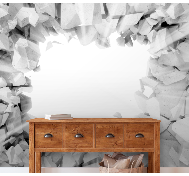 Rikki betonirakenne 3D valokuvatapetti - Tenstickers