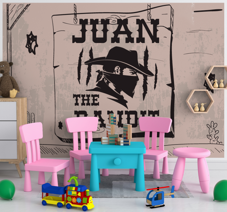 Rosvo nimellä muokattava valokuvatapetti - Tenstickers