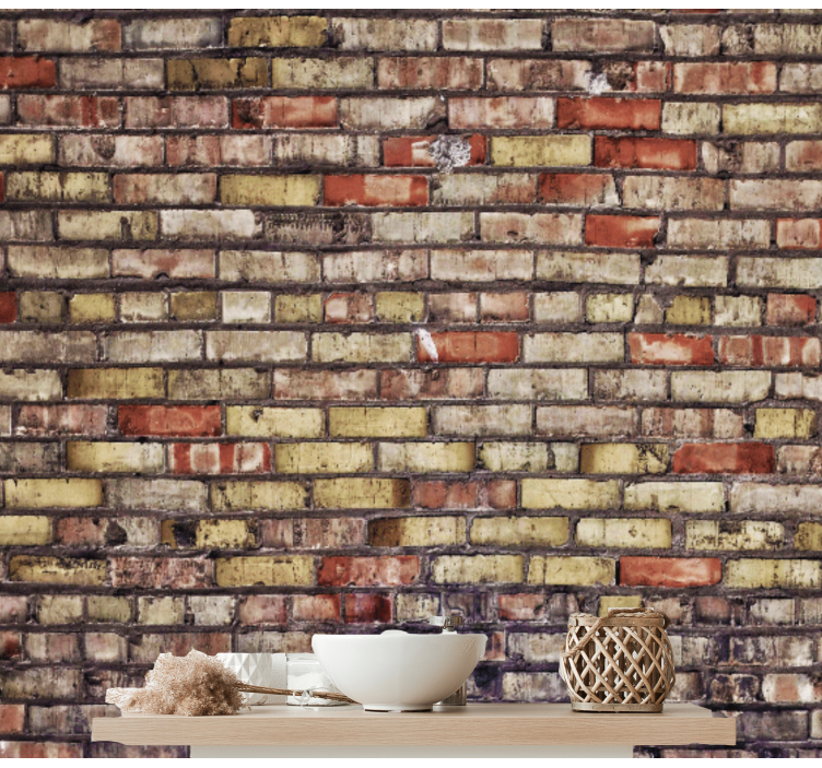 Siisti tiili rakenne tiilinen valokuvatapetti - Tenstickers