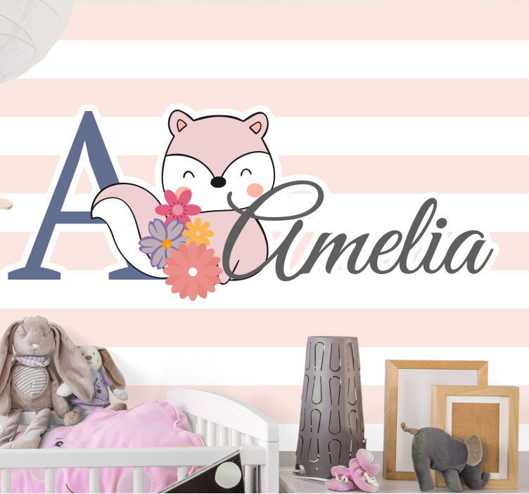 Söpöjänisdesign lasten makuuhuoneen valokuvatapetti - Tenstickers