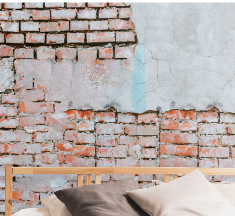 Tiili ja betoni tiilinen valokuvatapetti - Tenstickers