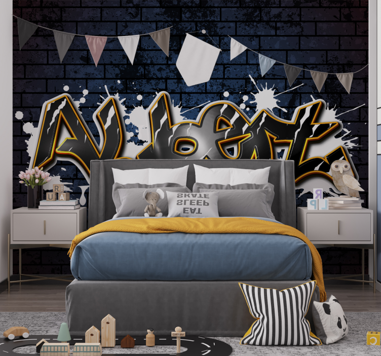 Tiiliseinä nimellä nuoren huone valokuvatapetti - Tenstickers