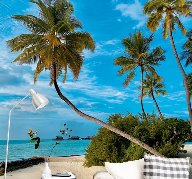 Trooppinen palmumaisema luonto valokuvatapetti - Tenstickers