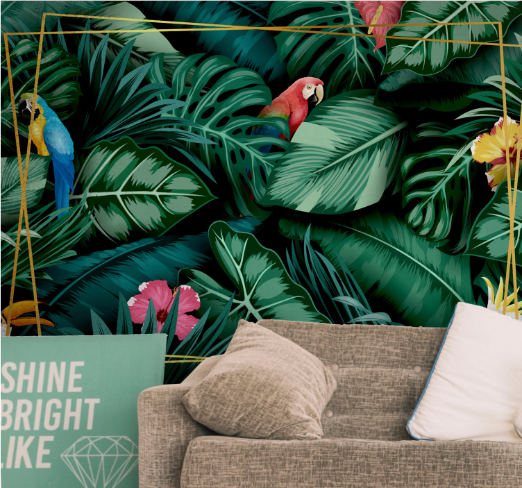 Trooppisten sademetsän linnut Muut eläimet valokuvatapetti - Tenstickers