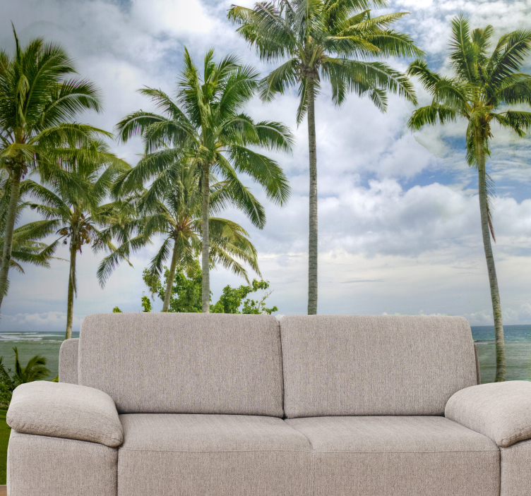 Tropiikin palmupuu näköala luonto valokuvatapetti - Tenstickers