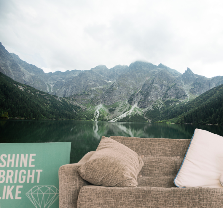 Upeat vuoristot sekä heijastukset valokuvatapetti - Tenstickers