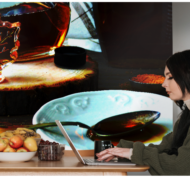 Vaahterasiirappiherkku graffiti valokuvatapetti - Tenstickers