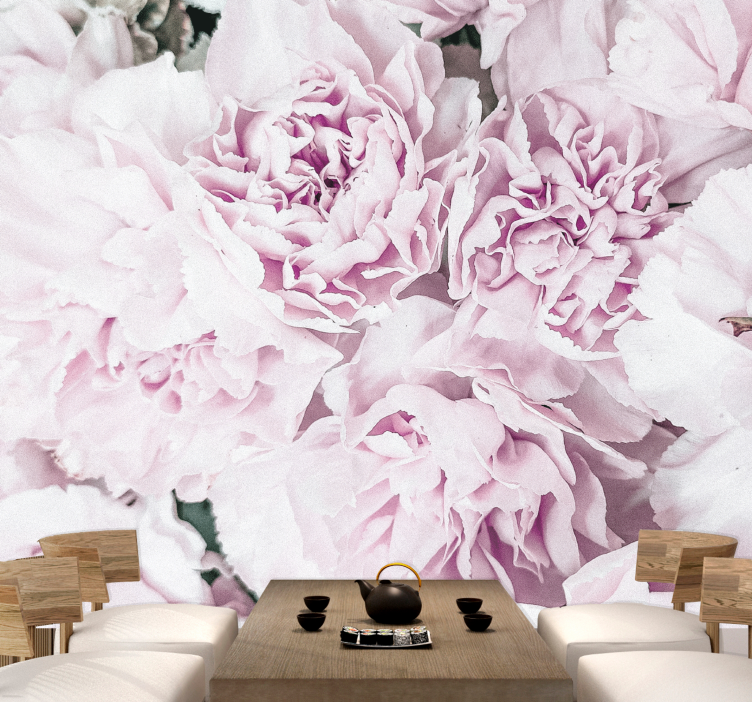 Vaaleanpunainen kukkakimppu Muut kukat valokuvatapetti - Tenstickers