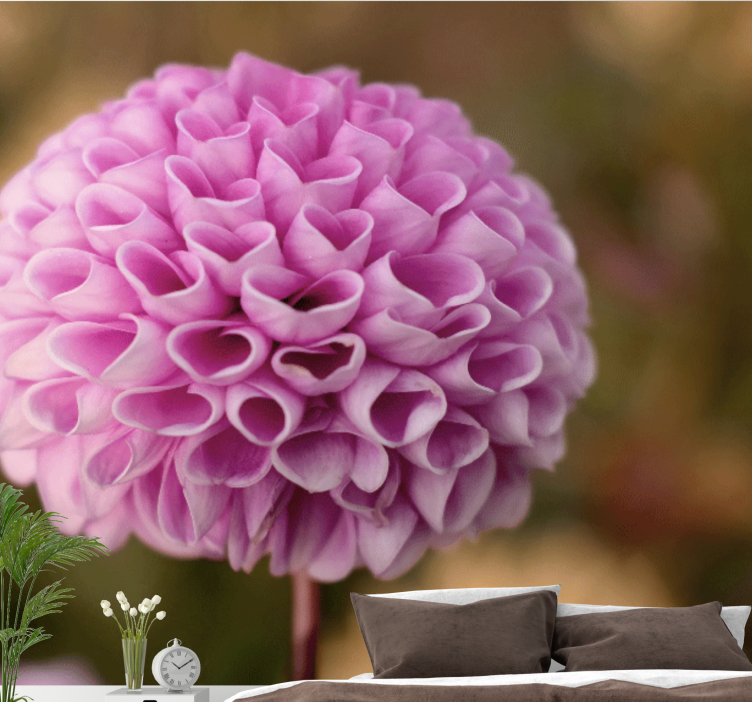 Vaaleanpunainen kukkakuplatapetti - Tenstickers