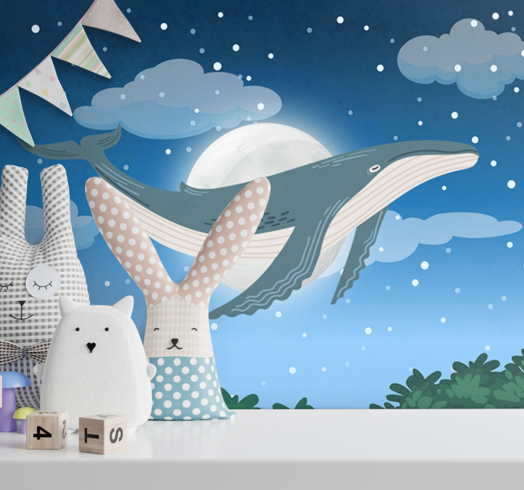 Valas kuuvalossa eläin valokuvatapetti - Tenstickers