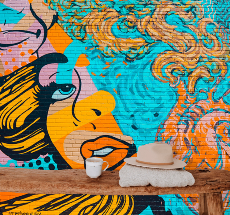 Värikäs kaupunkilaisilmaisu graffitivalokuvatapetti - Tenstickers