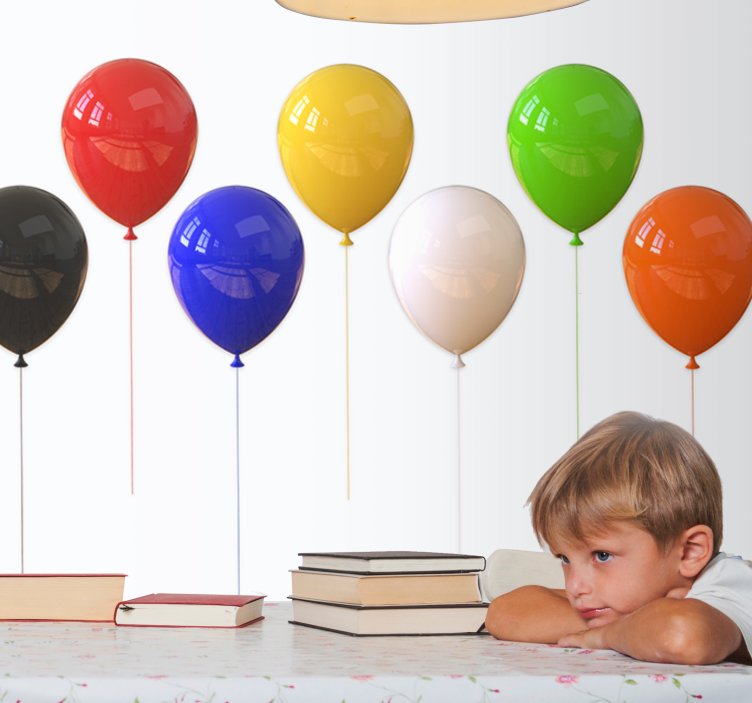 Värikkäät ilmapallot kuvio valokuvatapetti - Tenstickers