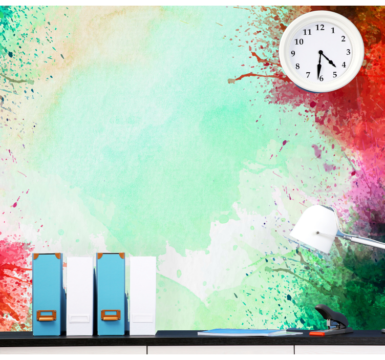 Värikkäät roiskeaiheet abstrakti valokuvatapetti - Tenstickers