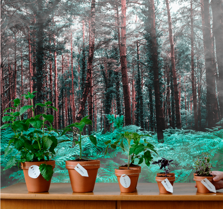 Vihreä lush luonto valokuvatapetti - Tenstickers