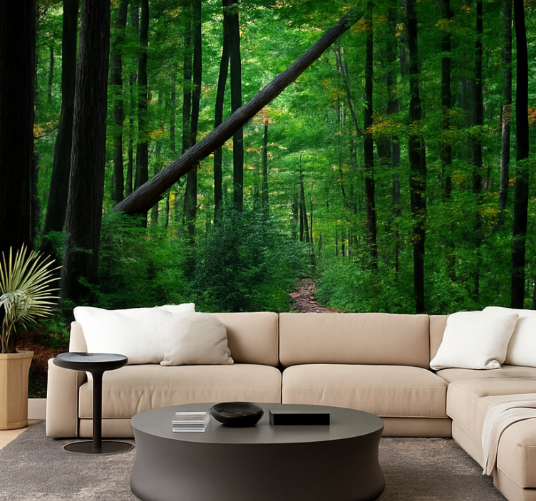 Vihreän metsän suunnittelu viidakko valokuvatapetti - Tenstickers