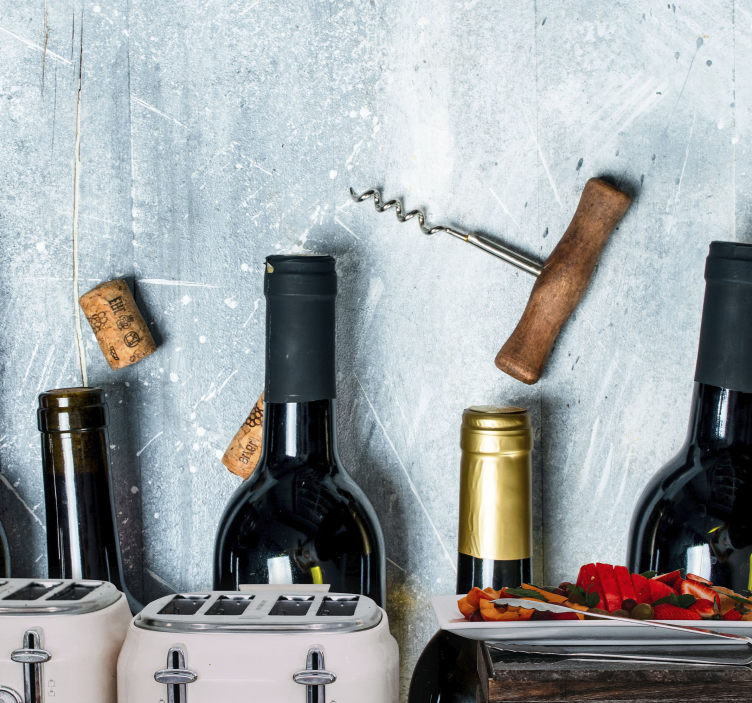 Viinipullojen järjestely musiikki valokuvatapetti - Tenstickers