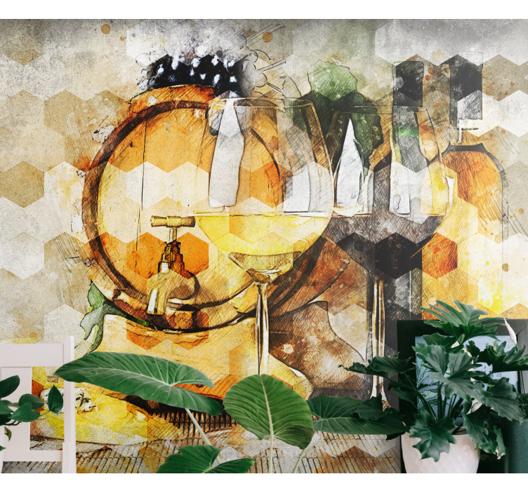 Viinipynni-taide musiikki valokuvatapetti - Tenstickers